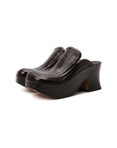 Кожаные сабо Wedge Bottega veneta