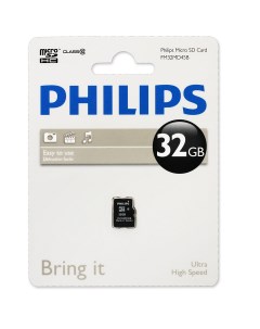 Карта памяти 32Gb microSDHC Class 10 (FM32MD55B/97) Philips