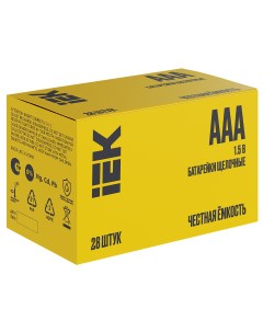 Батарейка щелочная Alkaline LR03/AAA (28/бокс) Iek