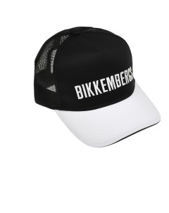 Бейсболка белым логотипом, черная Bikkembergs