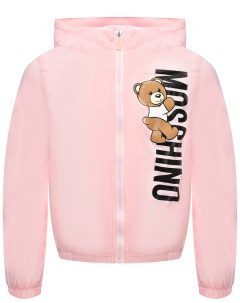 Ветровка с вертикальным лого, розовая Moschino