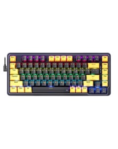 Клавиатура проводная Elf RU RGB, фиолет-желтая, гаскет Redragon