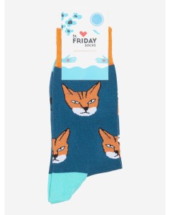 Носки с рисунками St.Friday Socks - Рыжий кот, Зеленый St. friday