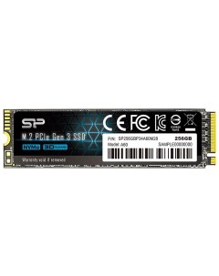 Накопитель SSD Silicon Power PCI-E x4 256Gb SP256GBP34A60M28 M-Series M.2 2280 Silicon power