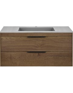 Тумба с раковиной Chiara 2D 100х47 T.Oak, раковина серая (VMC-2C2100TO, VCB-13100G) Vincea