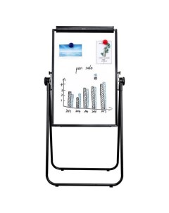 Флипчарт 7891B лак 60x90см на подставке белый/черный с аксессуарами Deli