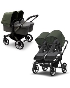 Коляска для двойни 2в1 Donkey 5 Twin Graphite, цвет Grey Melange / Forest Green Bugaboo