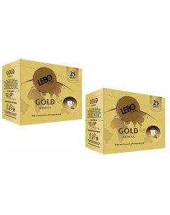 Кофе растворимый Gold, 25 пакетиков по 2 г, 2 упаковки Lebo