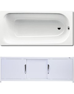 Ванна стальная Saniform Plus 361-1 Easy-Clean 150x70 с экраном Emmy Малибу и ножками Kaldewei