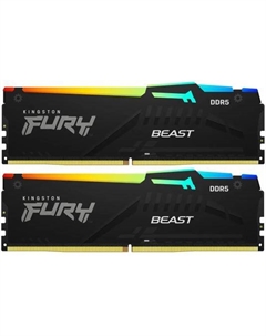 Оперативная память для компьютера 32Gb (2x16Gb) PC5-41600 5200MHz DDR5 DIMM CL36 Fury Beast RGB KF552C36BBEAK2-32 Kingston