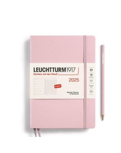 Еженедельник-блокнот Leuchtturm1917, A5, 2025г, без расписания, 72л, твердая обложка, пудровый + бло