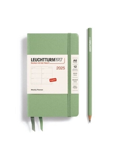 Еженедельник Leuchtturm1917, A6, 2025г, без расписания, твердая обложка, шалфей + блокнот