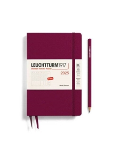 Еженедельник Leuchtturm1917, B6+, 2025г, с расписанием, твердая обложка, портвейн + блокнот