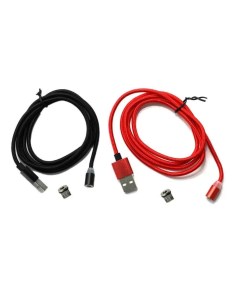 Кабель micro USB - USB 1 м (2 шт красный + черный) Nobrand