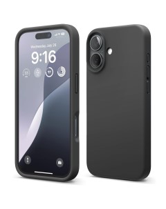 Чехол Elago для iPhone 16 силиконовый Liquid silicone с Soft touch, черный