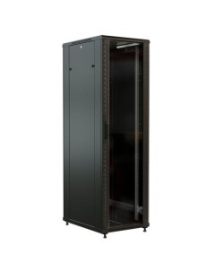 Шкаф коммутационный WR-TT-2268-AS-RAL9004 напольный, стеклянная передняя дверь, 22U, 600x1166x800 мм Wrline