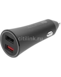 Автомобильное зарядное устройство Mi 37W Dual-Port Car Charger, 2xUSB, 3A, черный Xiaomi