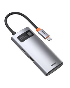 Адаптер 4 в 1 Starjoy Type-C HUB на USB 3.0*3/RJ45 (BS-OH067) (Space Gray) Baseus