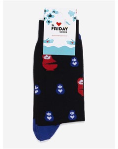 Носки с рисунками St.Friday Socks - Крошки матрёшки, Черный St. friday