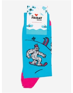 Носки с рисунками St.Friday Socks - Шерегешский Йети, Голубой St. friday