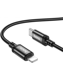 Кабель интерфейсный X89 WIND IP USB Type-C (m)-Lightning (m) 1м черный коробка (2002070) Hoco