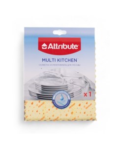 Салфетка Multi Kitchen 20х17см для посуды микрофибра бежевый Attribute