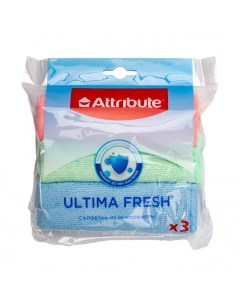 Набор салфеток Ultima Fresh 3шт 30х30см микрофибра цвет в асс-те Attribute