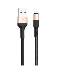 Дата-кабель X26 USB-Lightning 8-pin, нейлон, 2.0A, 1 м, Black Gold (повреж. упаковка) Hoco