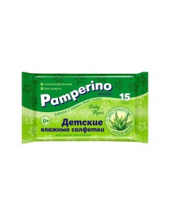 Влажные салфетки Pamperino детские, с алоэ вера, 15 шт 2 шт Nobrand