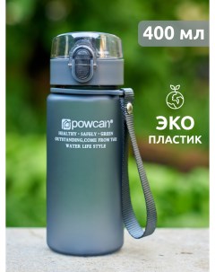 Бутылка для воды спортивная черная 400 мл матовая Powcan