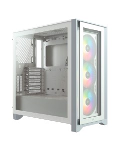 Корпус iCUE 4000X RGB ATX из закаленного стекла, Mid Tower, белый, CC-9011205-CN Corsair