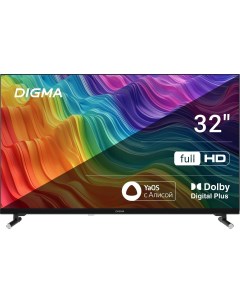 Телевизор 32" Digma DM-LED32SBB33, 1920x1080, DVB-T /T2 /C, HDMIx3, USBx2, WiFi, Smart TV, черный (DM-LED32SBB33)