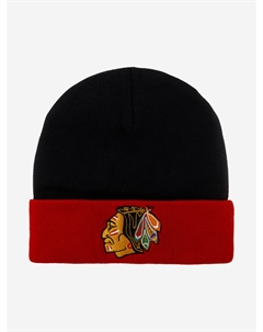 Шапка с отворотом MITCHELL NESS MN-NHL-EU174-CHIBLA-BLK Chicago Blackhawks NHL (черный), Черный Mitchell and ness