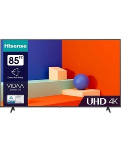 85" Телевизор Hisense 85A6K, DLED, 4K Ultra HD, черный, СМАРТ ТВ, Vidaa