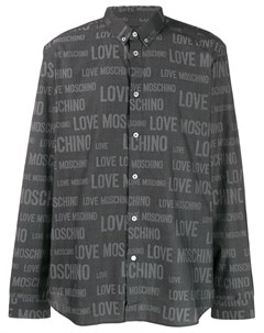 Love moschino рубашка с логотипом m серый Love moschino