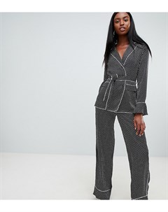 Атласные брюки широкого кроя в горошек Missguided tall