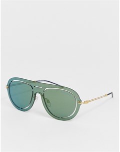 Солнцезащитные очки авиаторы с зелеными стеклами Emporio armani