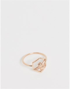 Кольцо с покрытием розовым золотом Olivia burton
