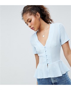 Эксклюзивная блузка с пуговицами и баской Missguided tall