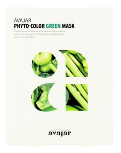 Маска увлажняющая и успокаивающая Phyto Color Green Mask 10 шт Avajar