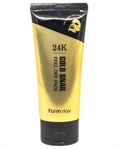 Маска Пленка 24K Gold Snail Peel Off Pack с Золотом и Муцином Улитки 100г Farmstay