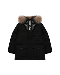 Пуховик с меховой отделкой на капюшоне Moncler enfant