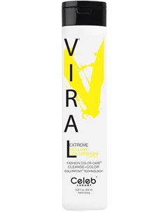 Шампунь для яркости цвета ярко желтый Viral Shampoo Extreme Yellow 244 мл Celeb luxury