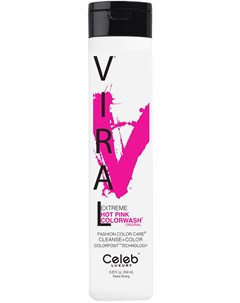 Шампунь для яркости цвета ярко розовый Viral Shampoo Extreme Hot Pink 244 мл Celeb luxury