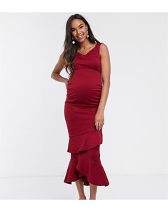 Платье миди с оборкой и открытыми плечами True violet maternity