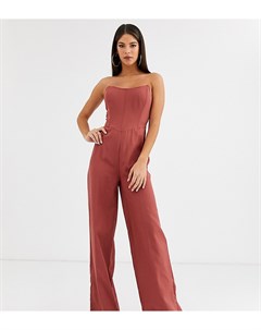 Розовый комбинезон бандо с широкими штанинами Missguided tall