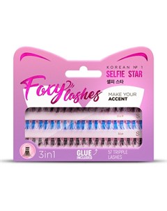 Накладные ресницы Foxy Lashes XS S черные голубые Selfie star