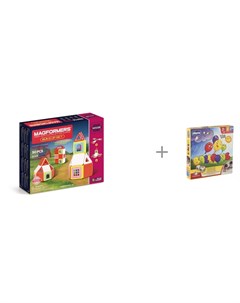 Конструктор Build Up Set Магнитный 50 элементов и Chicco Настольная игра Toy Balloons Magformers