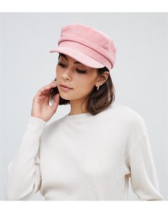 Розовая вельветовая кепка Miss selfridge