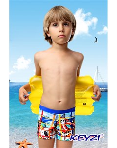 Плавки купальные для мальчиков голубого цвета Жираф Keyzi